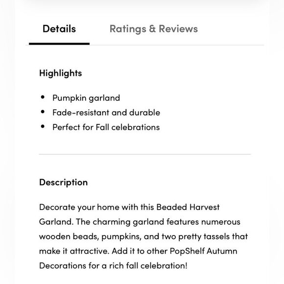 CLEARANCE! Pumpkin Garland Wooden Beads Navy Jute Tassel Fall Decor Thanksgiving - Picture 9 of 11